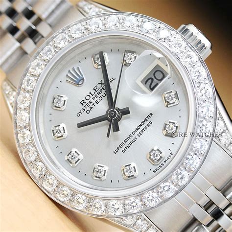 lady rolex vintage diamond bezel white gold|ladies Rolex diamond bezel replacement.